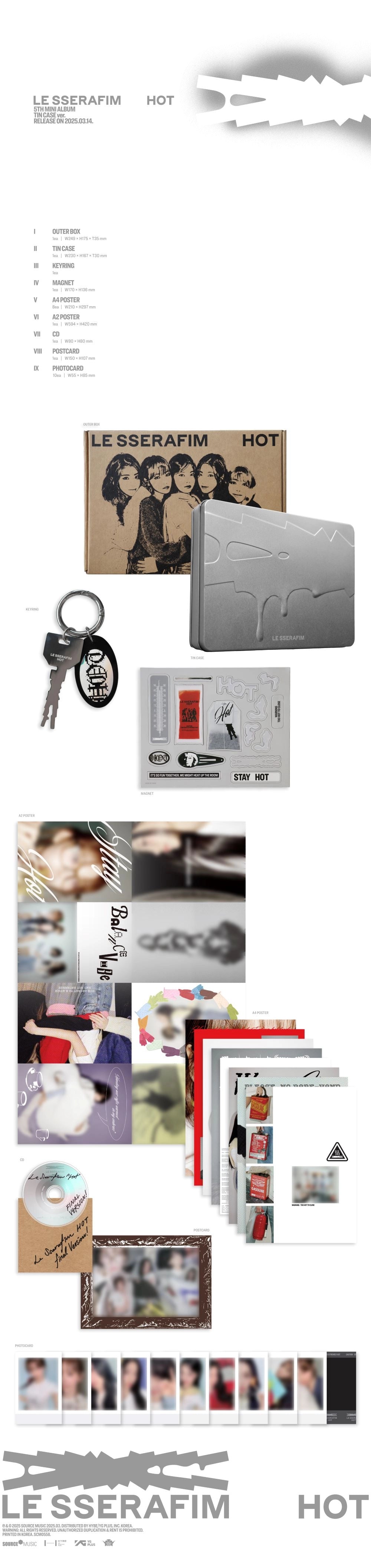 LE SSERAFIM - HOT (Tin Case Ver)