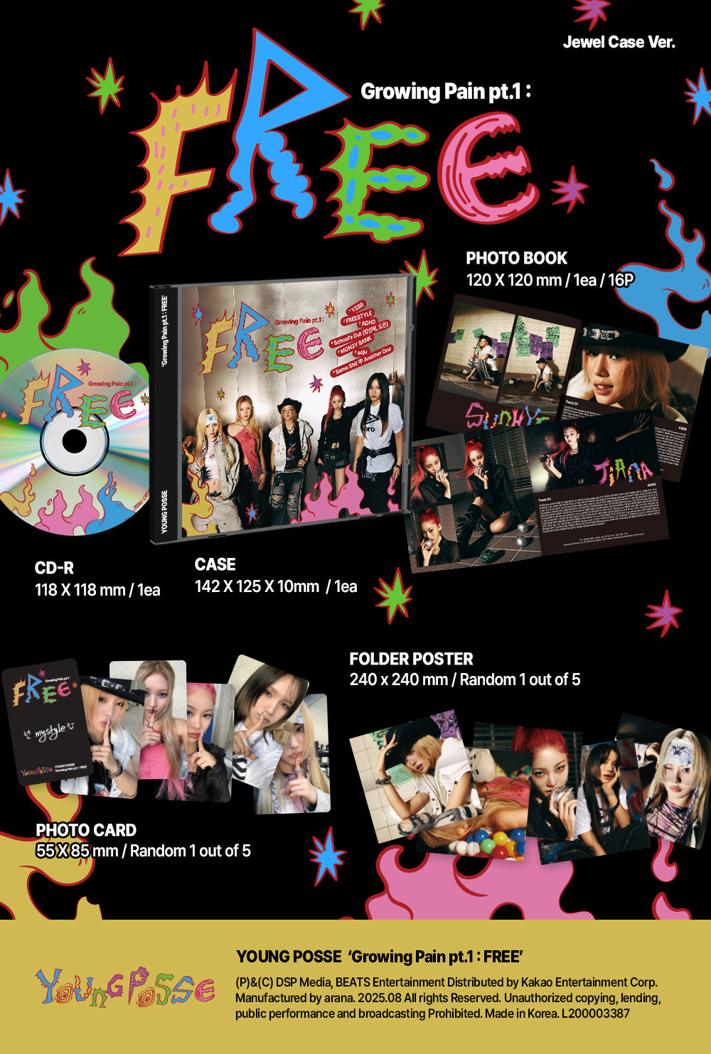 YOUNG POSSE - Growing Pain Pt.1: FREE (Jewel Case Ver)