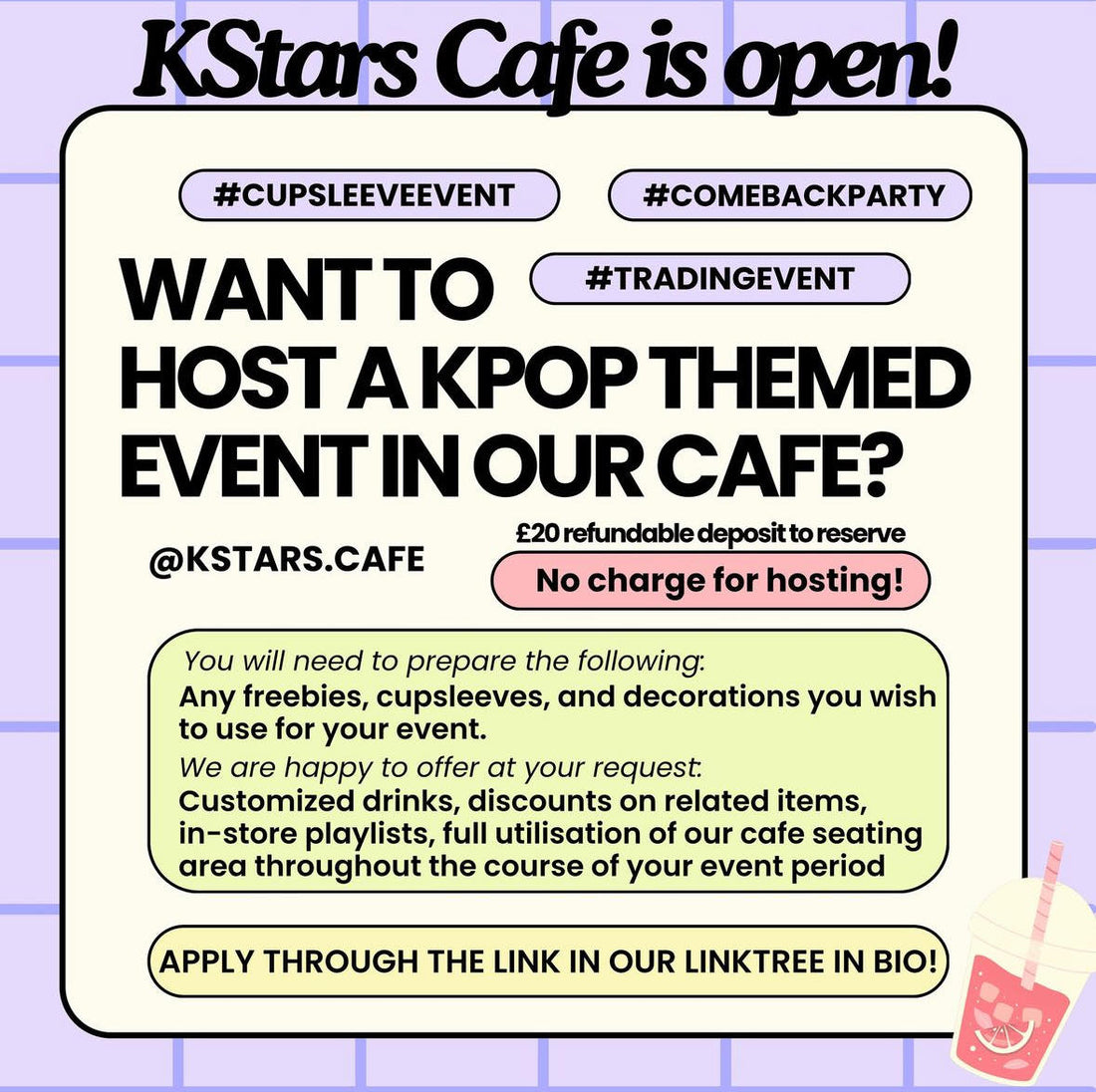 [NOTICE] How to Host A Kpop Themeed Event in K Stars Cafe