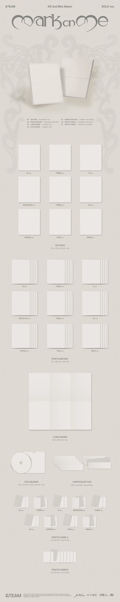 [PRE-ORDER] &TEAM - Mark on Me (SOLO Ver.)