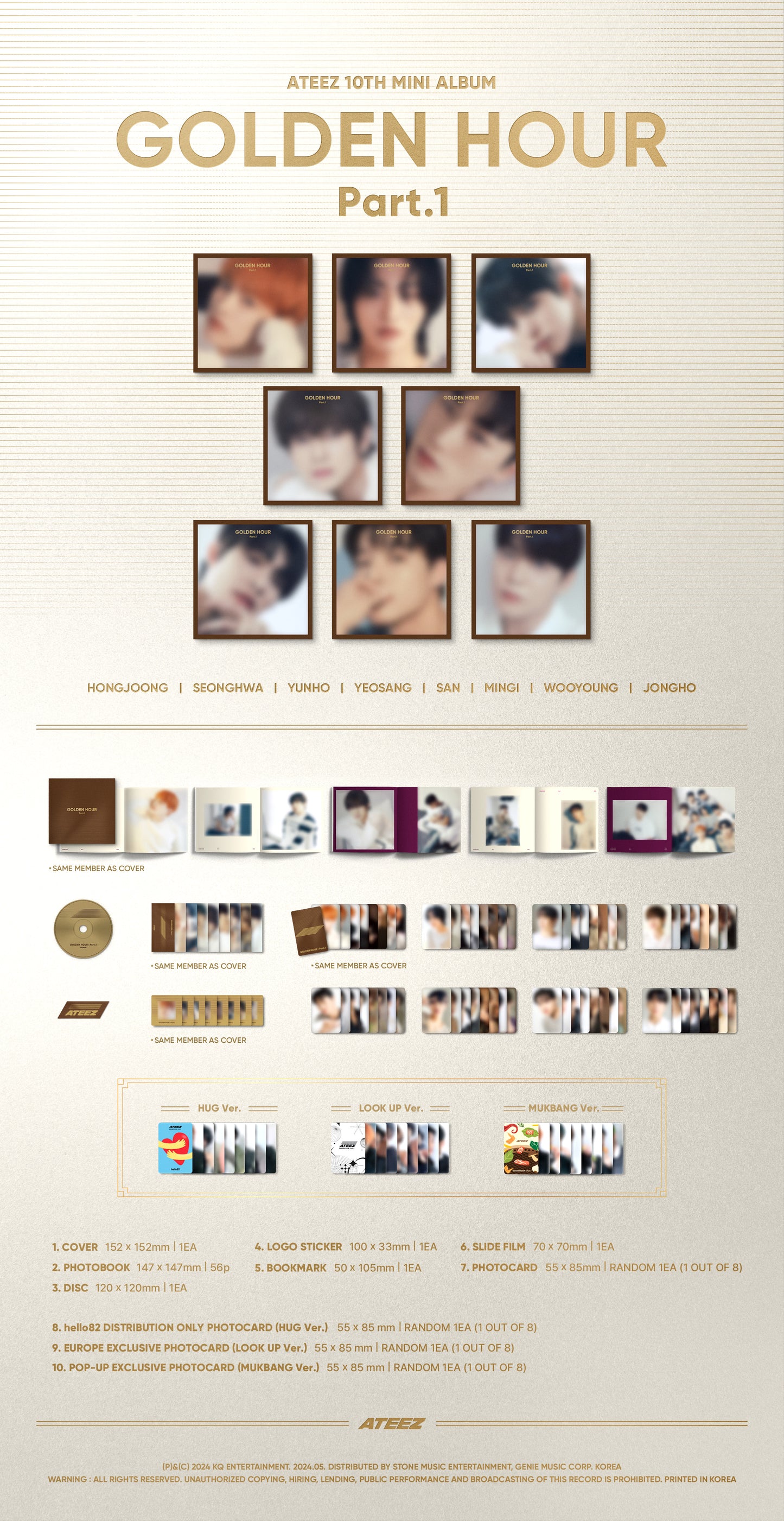 ATEEZ - GOLDEN HOUR PART. 1 (Digipak Ver) [hello82 EUROPE POP-UP EXCLUSIVE]