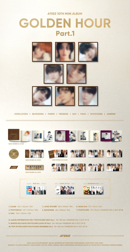 ATEEZ - GOLDEN HOUR PART. 1 (Digipak Ver) [hello82 EUROPE POP-UP EXCLUSIVE]