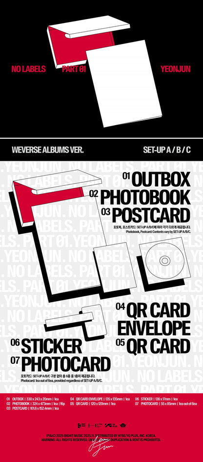 [PRE-ORDER] YEONJUN - NO LABELS: PART 01 (Weverse Albums Ver.)