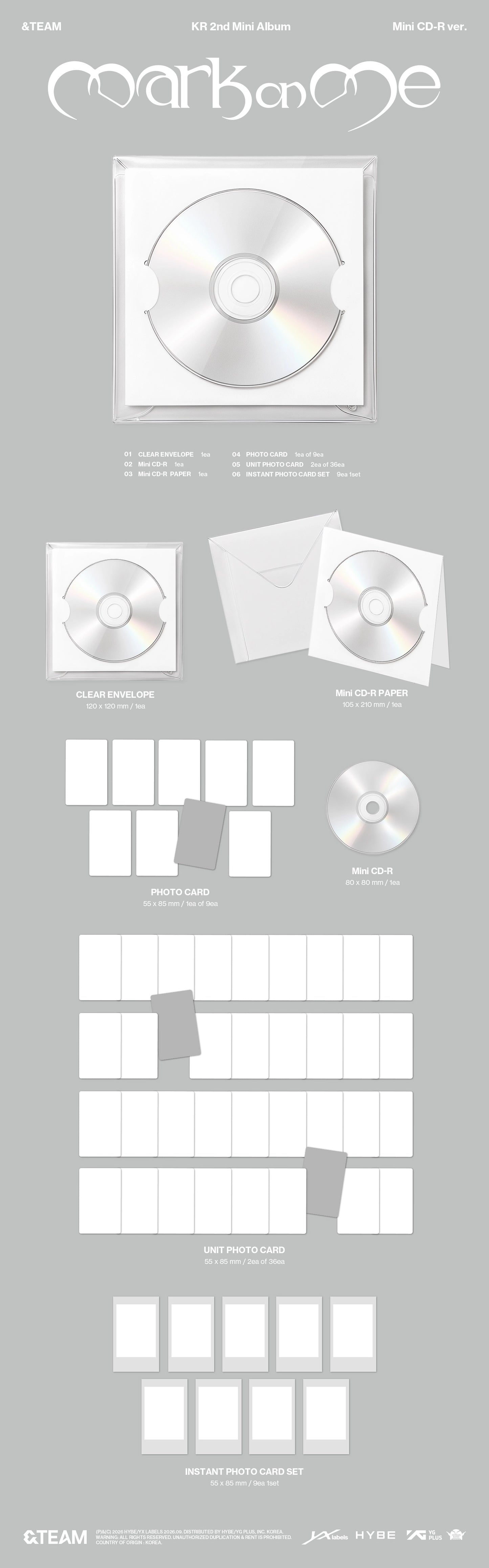 [PRE-ORDER] &TEAM - Mark on Me (Mini CD-R Ver.)