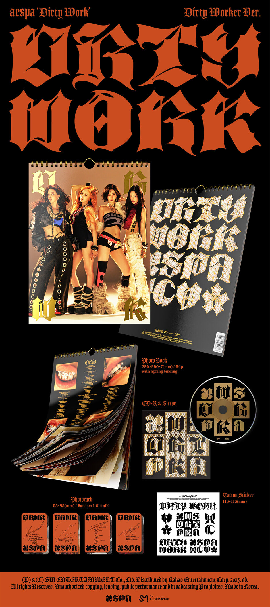 aespa Dirty Work Dirty Worker 本体 10枚 未開封 AESPA - Dirty Work [Dirty Worker Ver. /Photobook Ver.] – K Stars