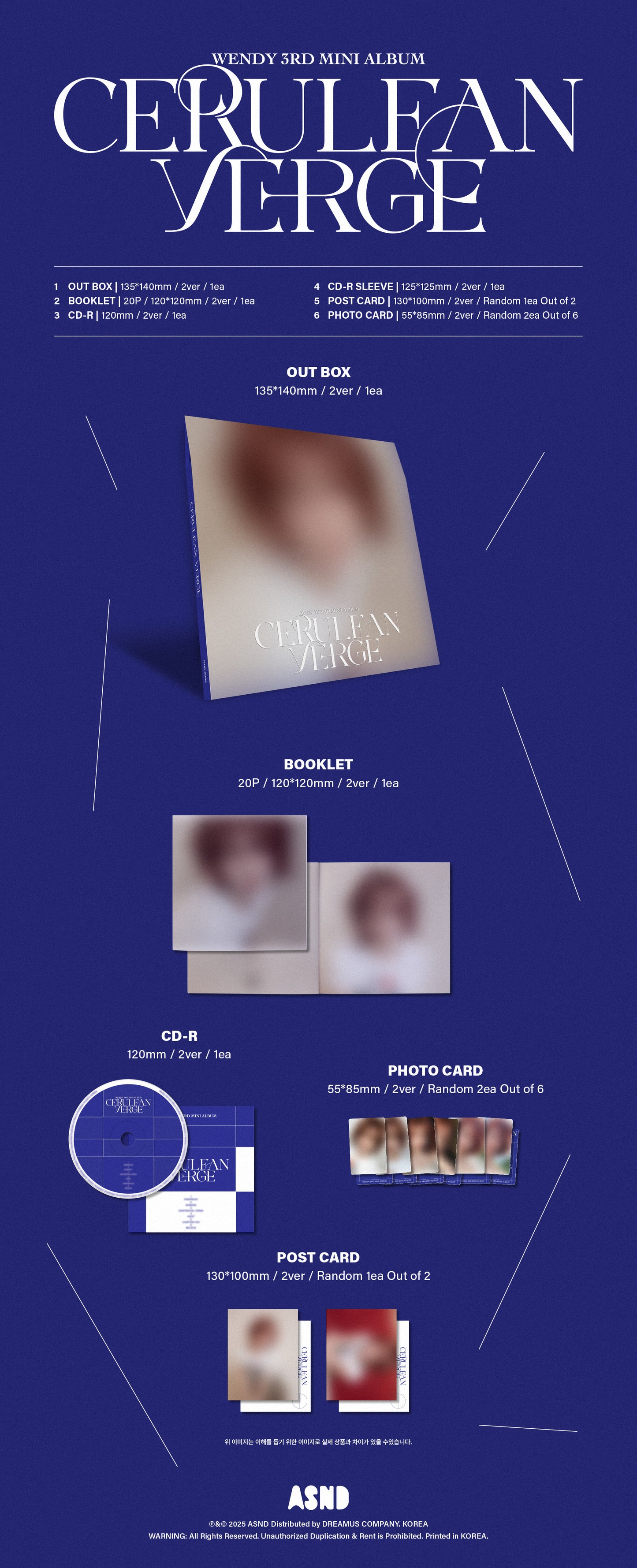 [PRE-ORDER] WENDY - Cerulean Verge (Digipack Ver.)