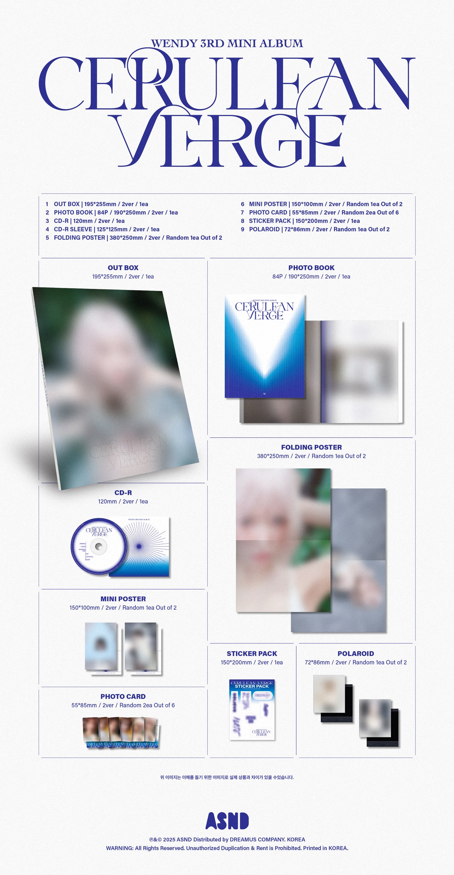 [PRE-ORDER] WENDY - Cerulean Verge (Photobook Ver.)
