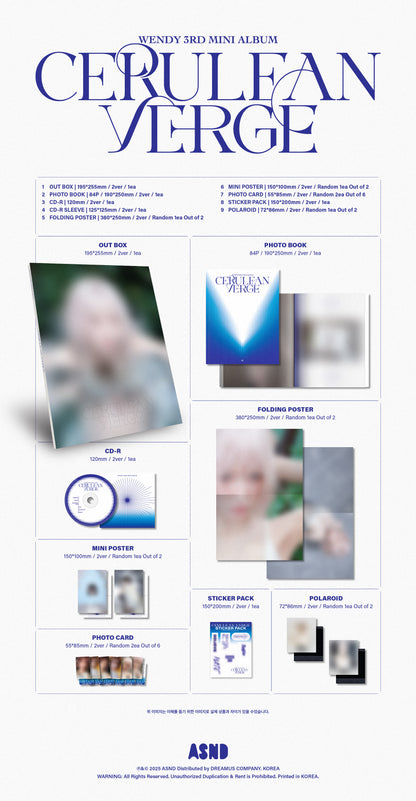 [PRE-ORDER] WENDY - Cerulean Verge (Photobook Ver.)