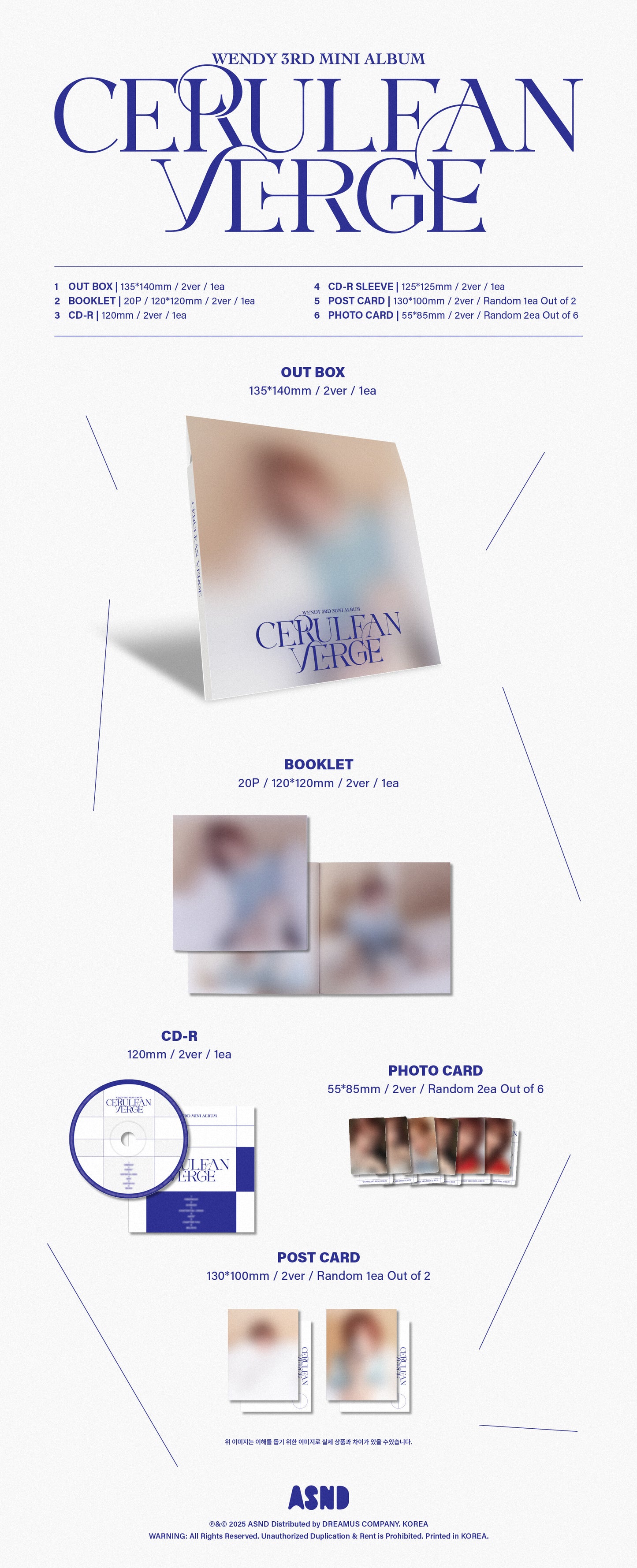 [PRE-ORDER] WENDY - Cerulean Verge (Digipack Ver.)