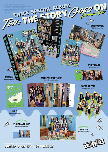 [PRE-ORDER] TWICE - TEN: The Story Goes On (EPISODE Ver. /Photobook Ver.)