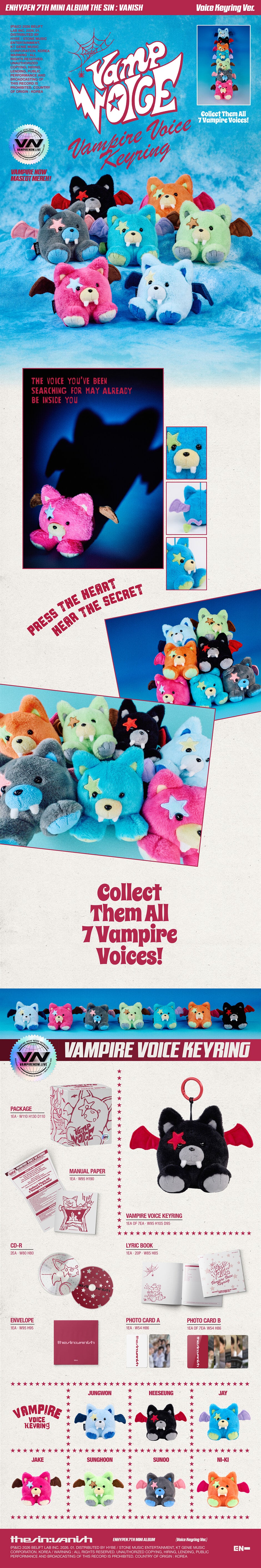 [PRE-ORDER] ENHYPEN - THE SIN : VANISH (Voice Keyring Ver.)