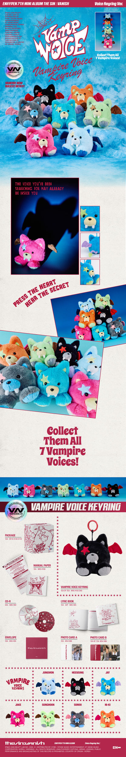 [PRE-ORDER] ENHYPEN - THE SIN : VANISH (Voice Keyring Ver.)