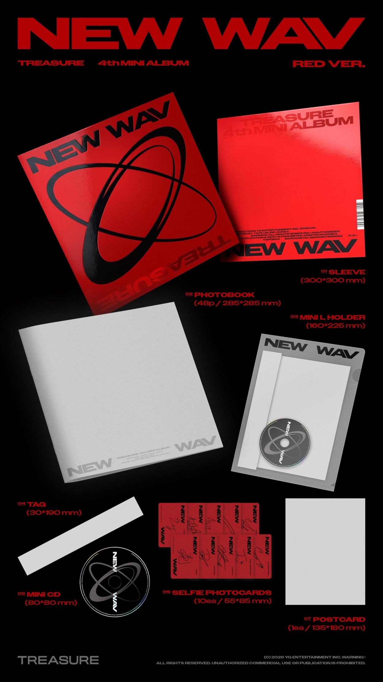 TREASURE - NEW WAV (Red/Ice Ver.)