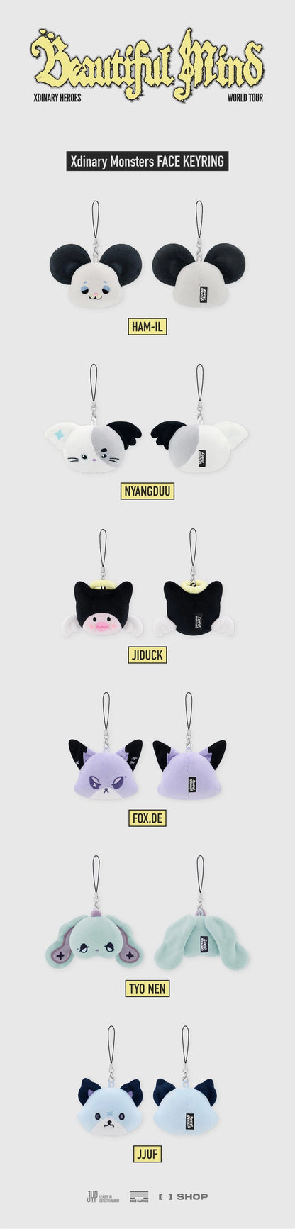 [PRE-ORDER] XDINARY HEROES - [BEAUTIFUL MIND MD] Xdinary Monsters Face Keyring