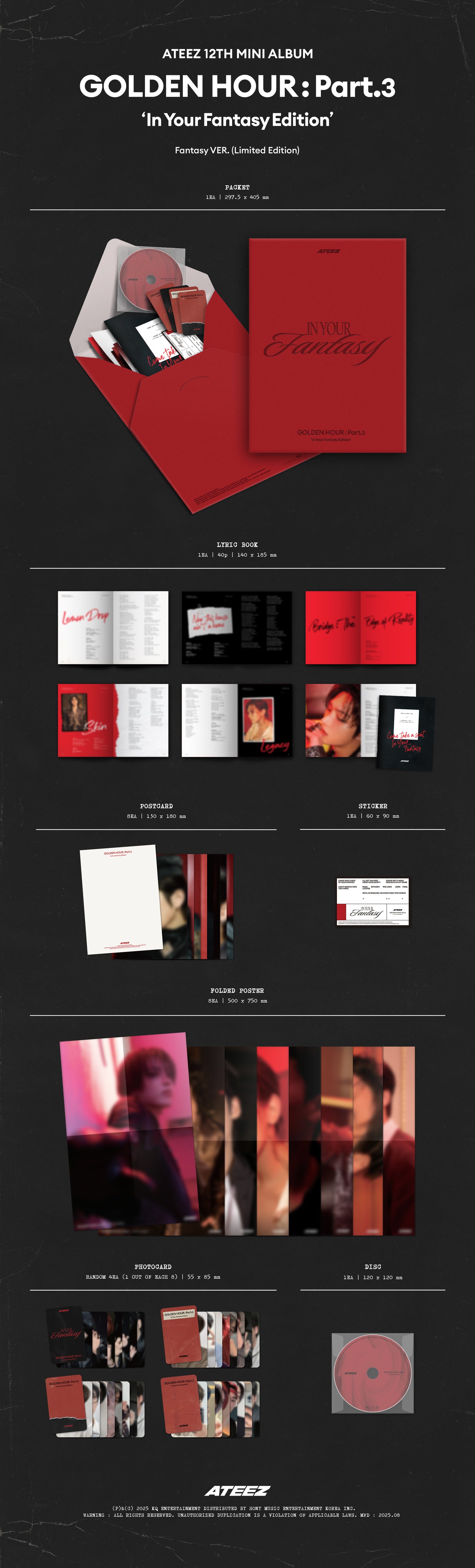 [PRE-ORDER] ATEEZ - GOLDEN HOUR : Part.3 ‘In Your Fantasy Edition’ (Limited Ver.) [Makestar Pre-Order Photocard]