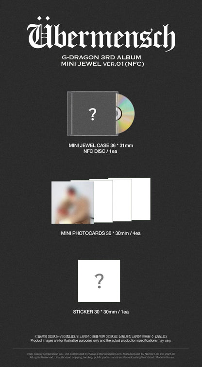 [PRE-ORDER] G-DRAGON - ÜBERMENSCH (Mini Jewel NFC Ver)