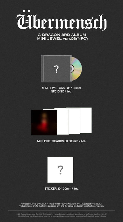 [PRE-ORDER] G-DRAGON - ÜBERMENSCH (Mini Jewel NFC Ver)