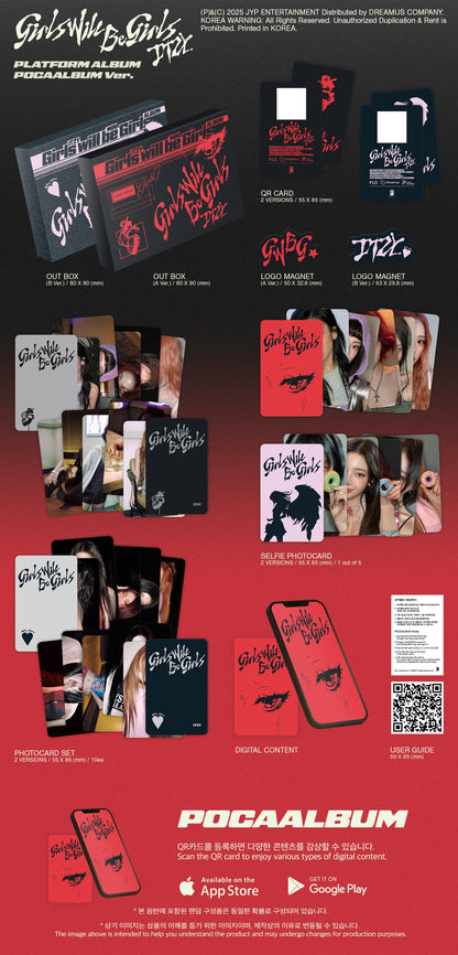 ITZY - GIRLS WILL BE GIRLS (POCAALBUM Ver.) [Makestar Lucky Draw Exclusive Photocard],