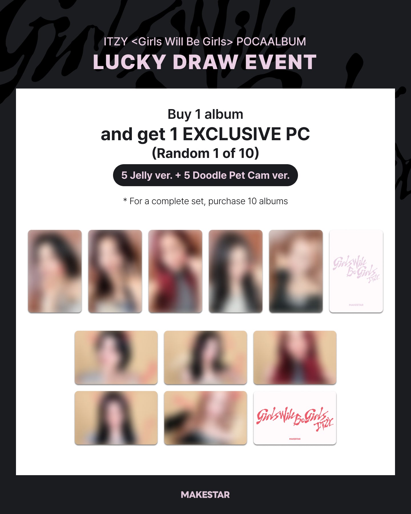 ITZY - GIRLS WILL BE GIRLS (POCAALBUM Ver.) [Makestar Lucky Draw Exclusive Photocard],