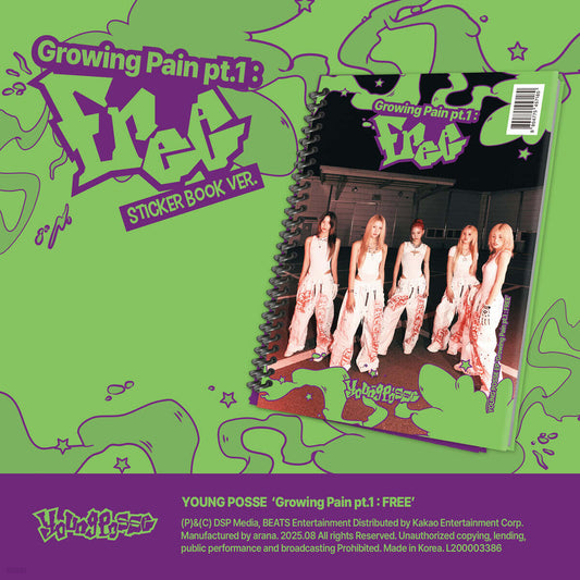 [PRE-ORDER] YOUNG POSSE - Growing Pain Pt.1: FREE (Sticker Book Ver)