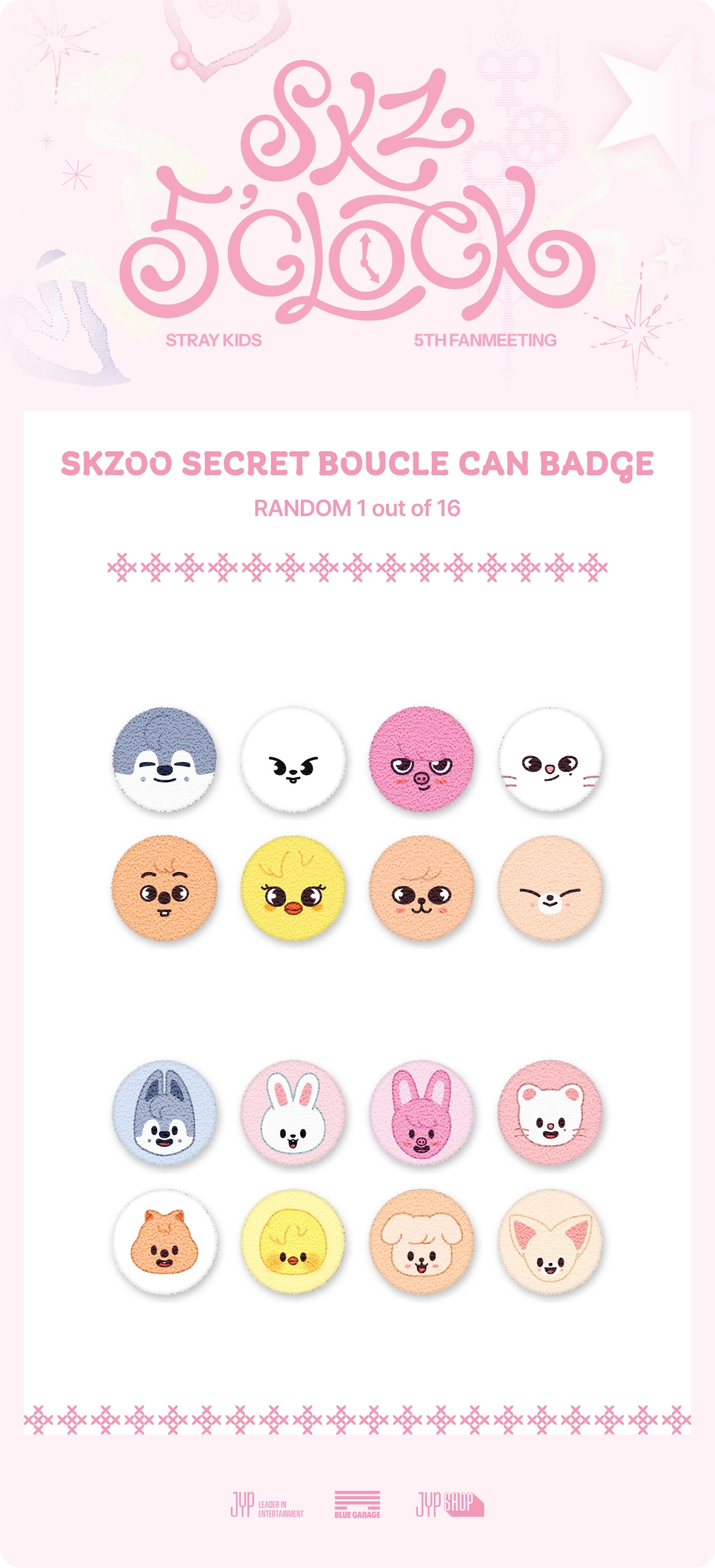 [PRE-ORDER] STRAY KIDS - [SKZ 5'CLOCK MD] SKZOO CAN BADGE