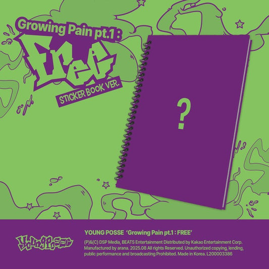 [PRE-ORDER] YOUNG POSSE - Growing Pain Pt.1: FREE (Sticker Book Ver)