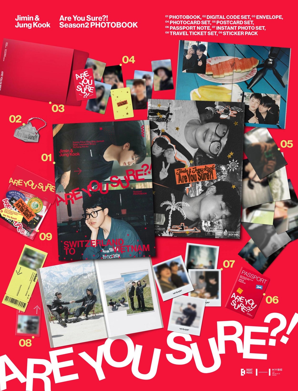 BTS♡JIMIN✰JUNGKOOK♡フォトアルバムキーリング♧♧2♧♧ PRE-ORDER] JIMIN x JUNGKOOK - Are You Sure?! Season 2 Photobook