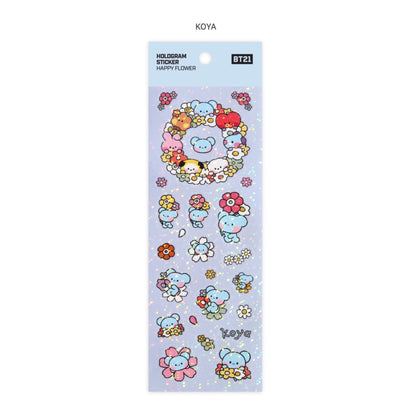 BT21 Minini - Happy Flower Hologram Sticker